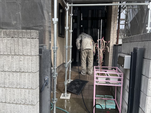 草加市長栄　高圧洗浄工事